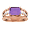 14K Yellow Natural Amethyst & 1/5 CTW Natural Diamond Ring