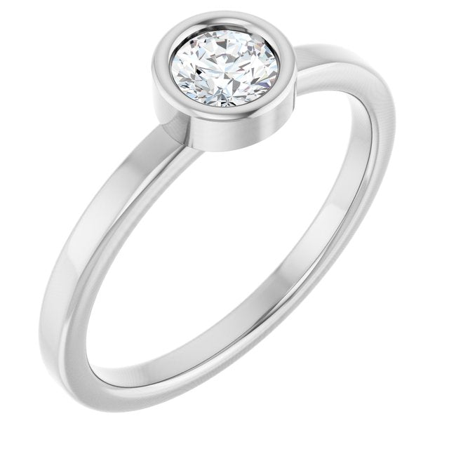 1/3 CTW Natural Diamond Round Ring in 14K Gold, Silver & Platinum