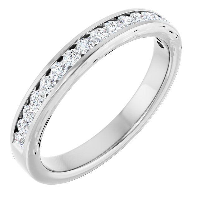 14K Gold & Platinum Lab-Grown Diamond Anniversary Band - Options Available