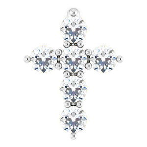 14K Gold Natural Diamond Cross Pendant