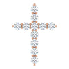 14K White Gold 1/6 CTW Natural Diamond Cross Necklace