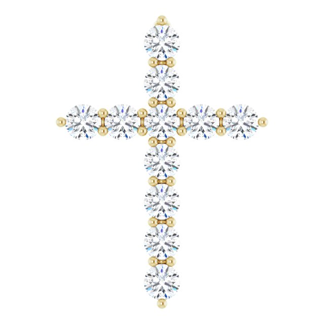 14K White Gold 1/6 CTW Natural Diamond Cross Necklace