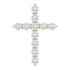 14K White Gold 1/6 CTW Natural Diamond Cross Necklace