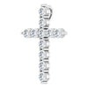 14K White Gold 1/6 CTW Natural Diamond Cross Necklace