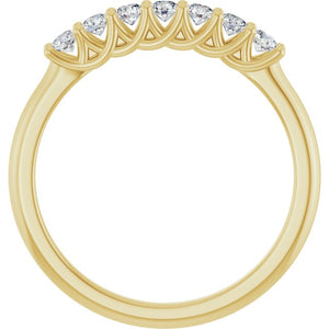 14K Yellow Gold 1/10 CTW Natural Diamond Anniversary Band - Elegant Design