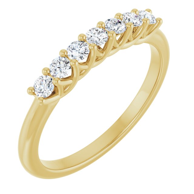 14K Yellow Gold, 1/10 CTW Natural Diamond Anniversary Band - Elegant Design