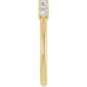 14K Yellow Gold 1/10 CTW Natural Diamond Anniversary Band - Elegant Design