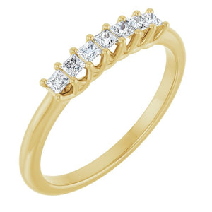 14K Yellow Gold 1/10 CTW Natural Diamond Anniversary Band - Elegant Design