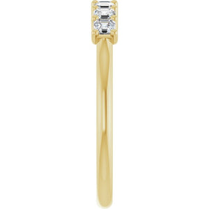 14K Yellow Gold 1/10 CTW Natural Diamond Anniversary Band - Elegant Design