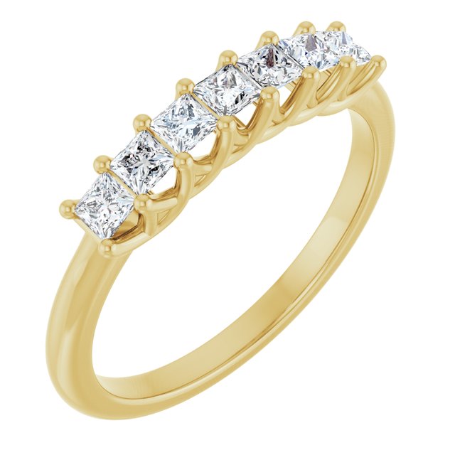 14K Yellow Gold, 1/10 CTW Natural Diamond Anniversary Band - Elegant Design