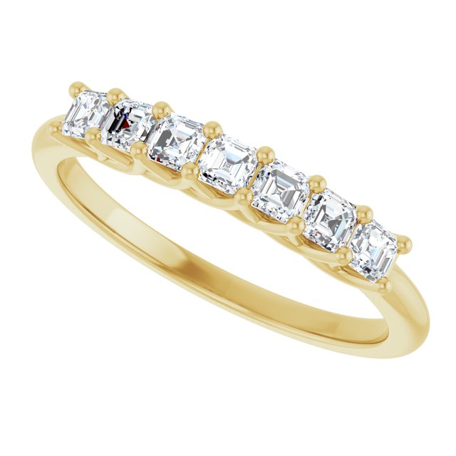 14K Yellow Gold, 1/10 CTW Natural Diamond Anniversary Band - Elegant Design