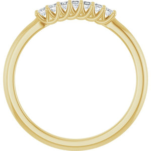 14K Yellow Gold 1/10 CTW Natural Diamond Anniversary Band - Elegant Design