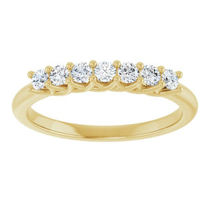 14K Yellow Gold 1/10 CTW Natural Diamond Anniversary Band - Elegant Design