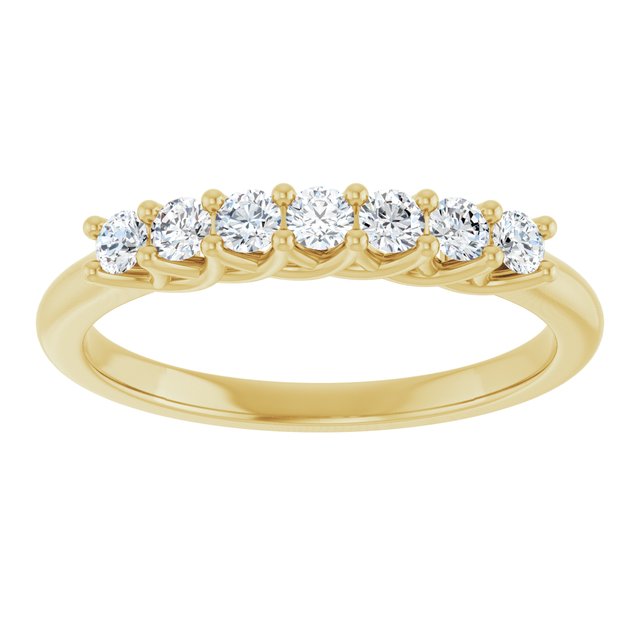 14K Yellow Gold, 1/10 CTW Natural Diamond Anniversary Band - Elegant Design