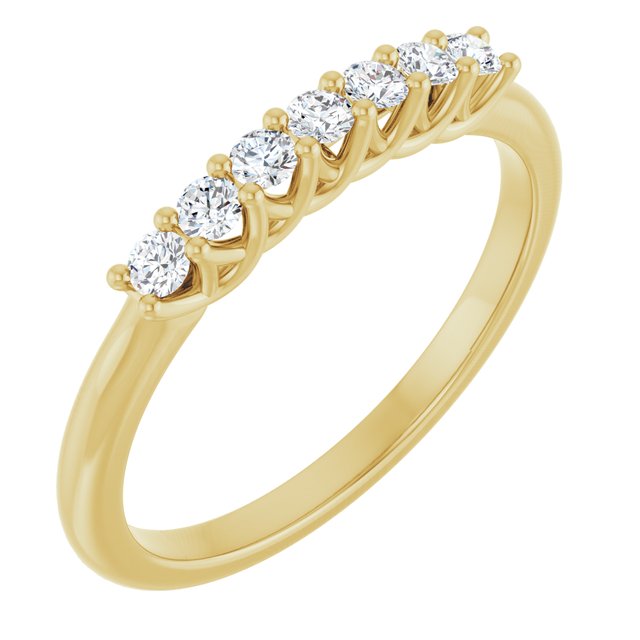 14K Yellow Gold, 1/10 CTW Natural Diamond Anniversary Band - Elegant Design