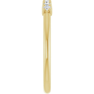 14K Yellow Gold 1/10 CTW Natural Diamond Anniversary Band - Elegant Design