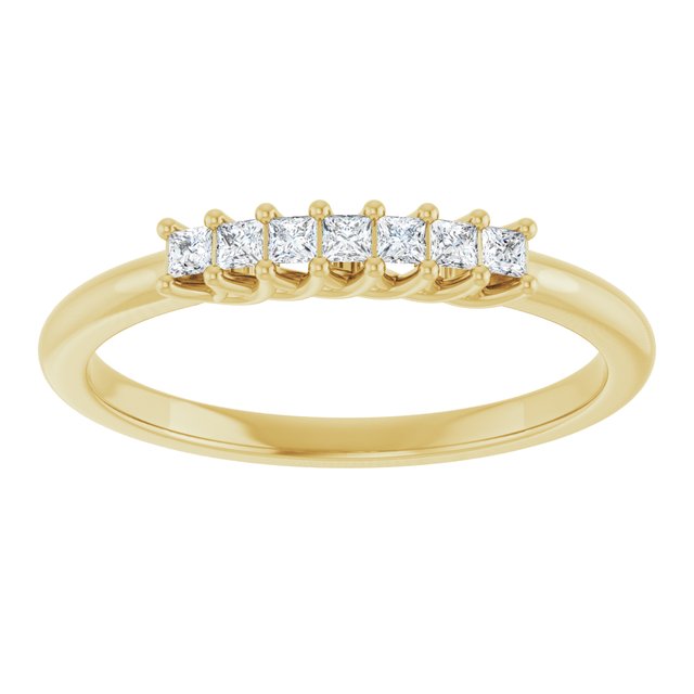 14K Yellow Gold, 1/10 CTW Natural Diamond Anniversary Band - Elegant Design