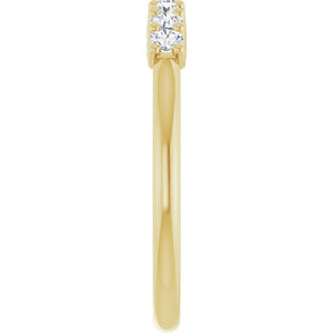14K Yellow Gold 1/10 CTW Natural Diamond Anniversary Band - Elegant Design