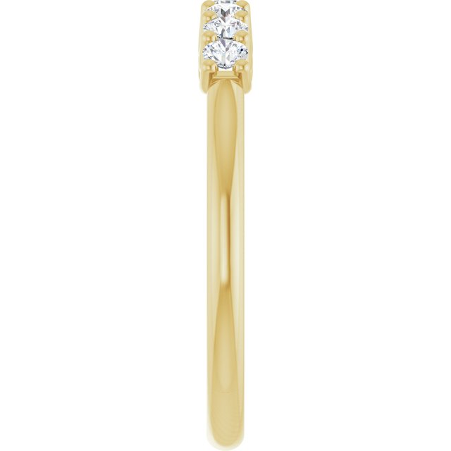 14K Yellow Gold, 1/10 CTW Natural Diamond Anniversary Band - Elegant Design