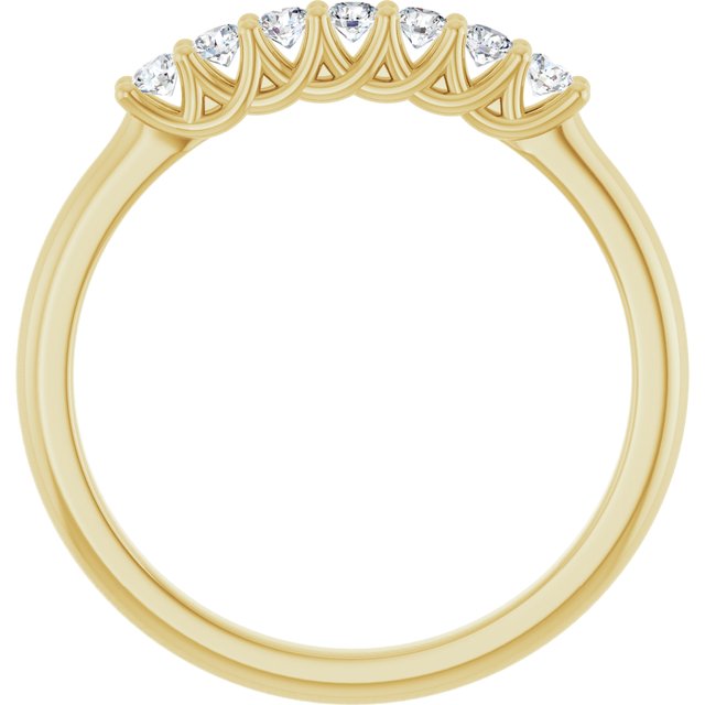 14K Yellow Gold, 1/10 CTW Natural Diamond Anniversary Band - Elegant Design