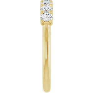 14K Yellow Gold 1/10 CTW Natural Diamond Anniversary Band - Elegant Design
