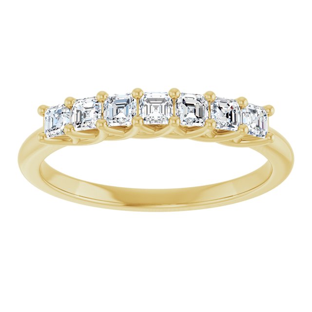 14K Yellow Gold, 1/10 CTW Natural Diamond Anniversary Band - Elegant Design