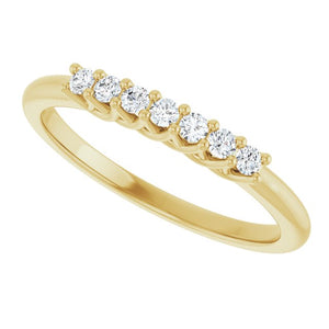14K Yellow Gold 1/10 CTW Natural Diamond Anniversary Band - Elegant Design