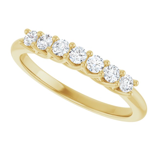 14K Yellow Gold, 1/10 CTW Natural Diamond Anniversary Band - Elegant Design