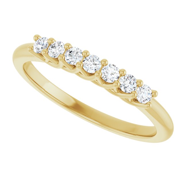 14K Yellow Gold, 1/10 CTW Natural Diamond Anniversary Band - Elegant Design