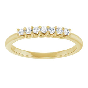 14K Yellow Gold 1/10 CTW Natural Diamond Anniversary Band - Elegant Design