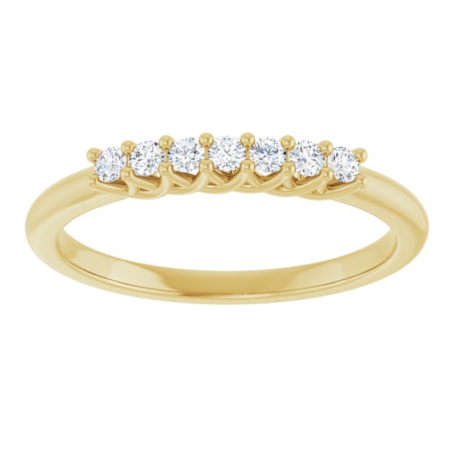 14K Yellow Gold, 1/10 CTW Natural Diamond Anniversary Band - Elegant Design