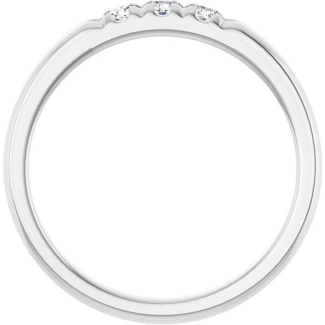 14K White .06 CTW Natural Diamond Anniversary Band