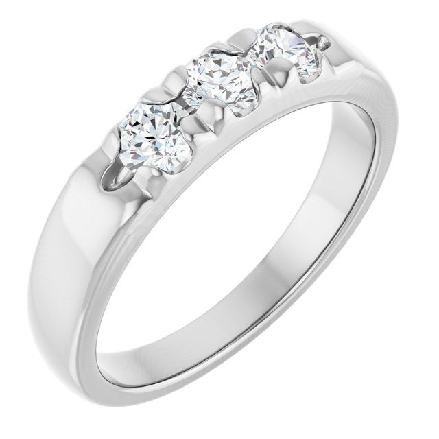 Elegant 14K White Gold .06 CTW Diamond Anniversary Ring