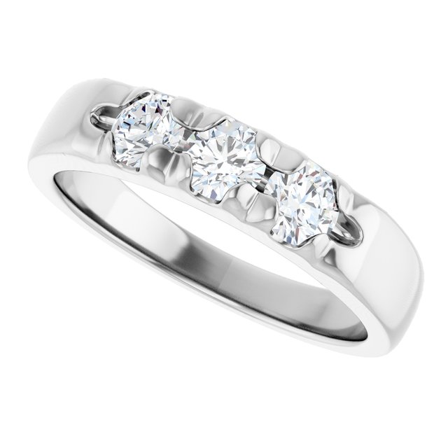 Elegant 14K White Gold .06 CTW Diamond Anniversary Ring