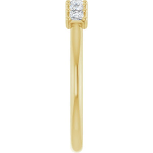 14K Yellow Gold 1/10 CTW Natural Diamond Anniversary Band - Elegant Design