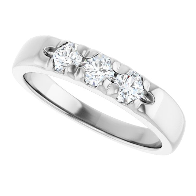 Elegant 14K White Gold .06 CTW Diamond Anniversary Ring