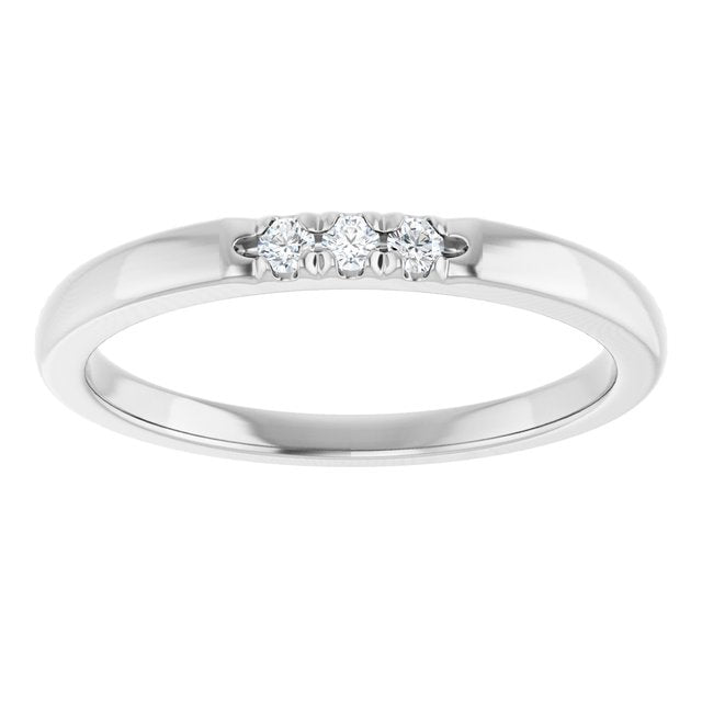 14K White .06 CTW Natural Diamond Anniversary Band