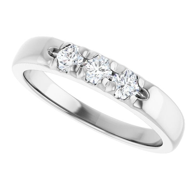 14K White .06 CTW Natural Diamond Anniversary Band