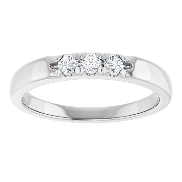 14K White .06 CTW Natural Diamond Anniversary Band