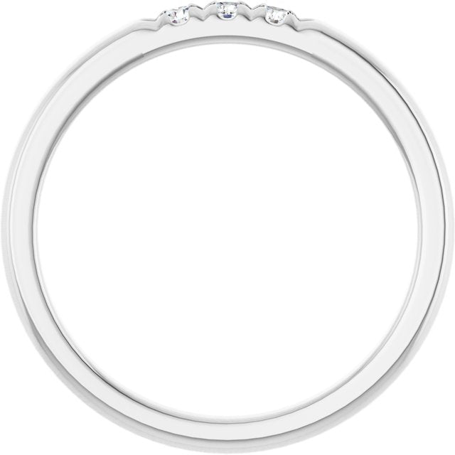 14K White .06 CTW Natural Diamond Anniversary Band