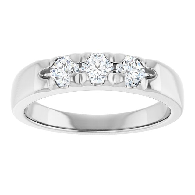 14K White .06 CTW Natural Diamond Anniversary Band