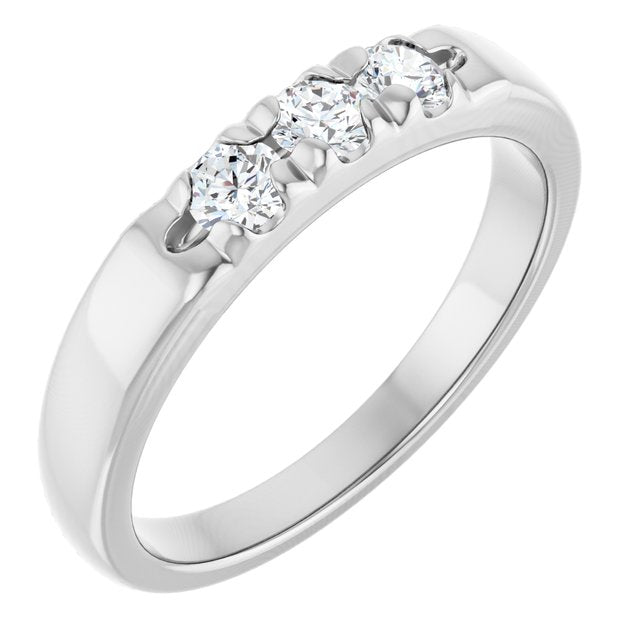 14K White .06 CTW Natural Diamond Anniversary Band