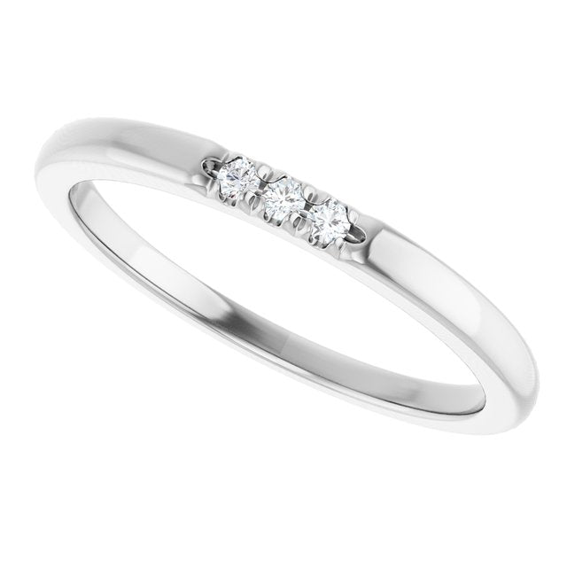 14K White .06 CTW Natural Diamond Anniversary Band