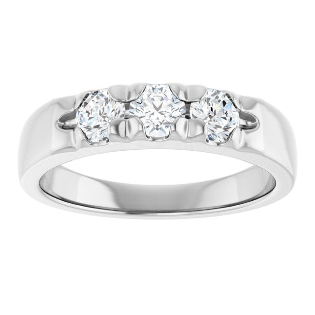 14K White .06 CTW Natural Diamond Anniversary Band