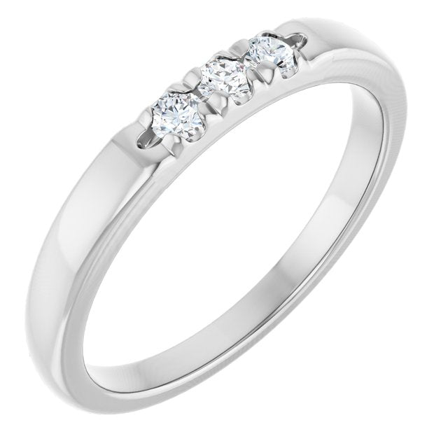 Elegant 14K White Gold .06 CTW Diamond Anniversary Ring