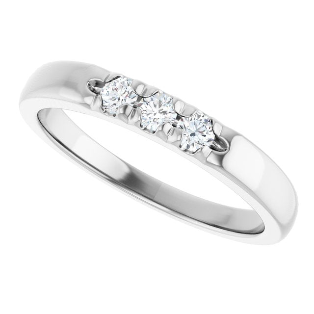 14K White .06 CTW Natural Diamond Anniversary Band