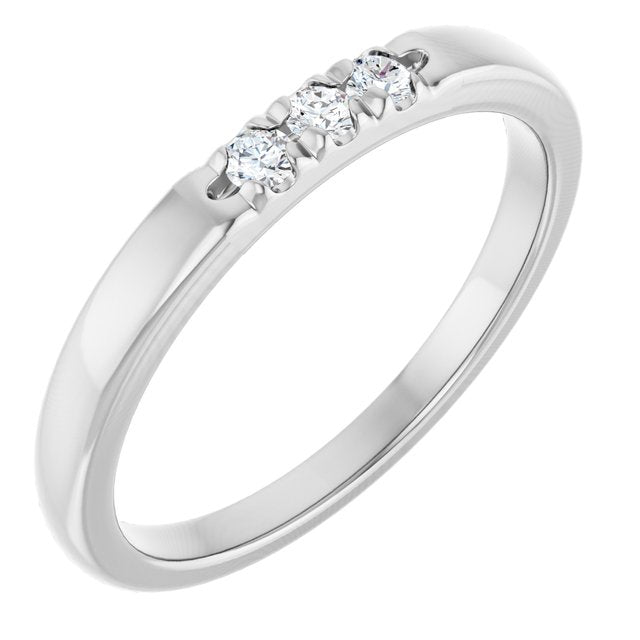 14K White .06 CTW Natural Diamond Anniversary Band