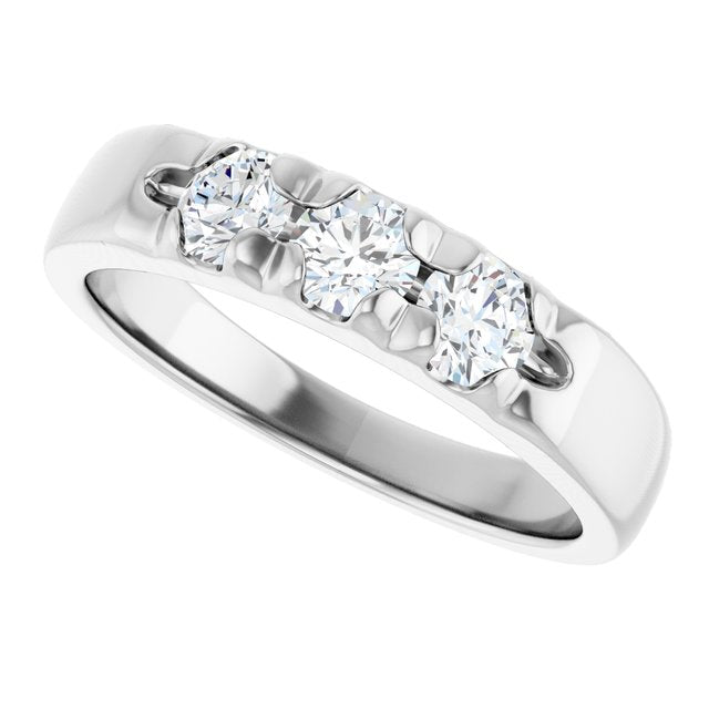 Elegant 14K White Gold .06 CTW Diamond Anniversary Ring