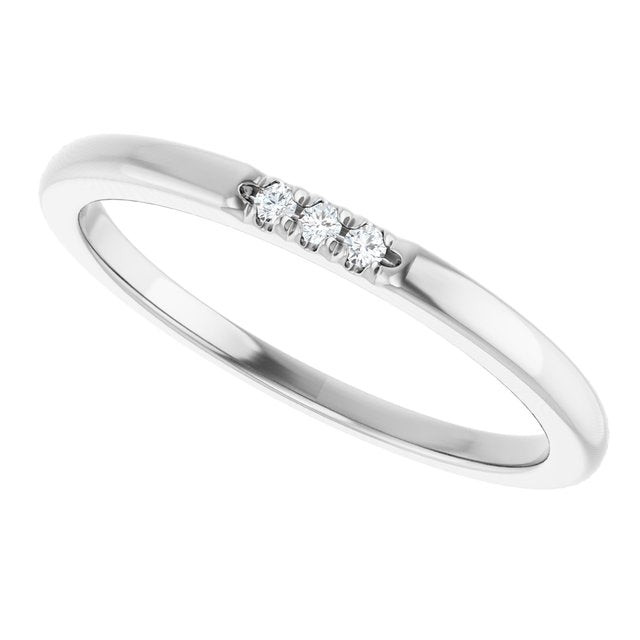 14K White .06 CTW Natural Diamond Anniversary Band