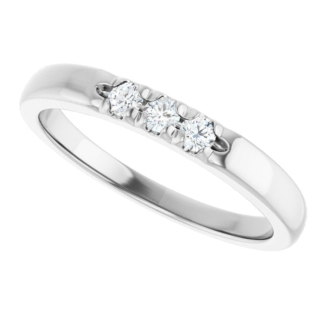 14K White .06 CTW Natural Diamond Anniversary Band